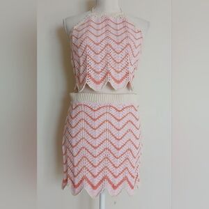 Freshman 1996 Crochet Mini Skirt and Halter Top